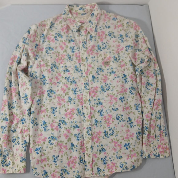 Vintage Ralph Lauren Denim & Supply Men's Floral Shirt - Pink, Blue, Green - Picture 2 of 4